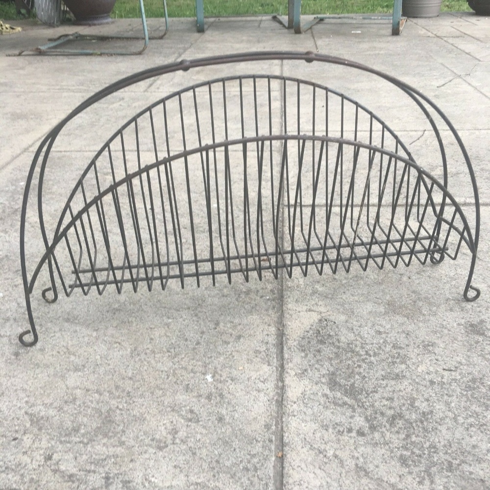 Vintage Magazine Holder Rack Black Stand